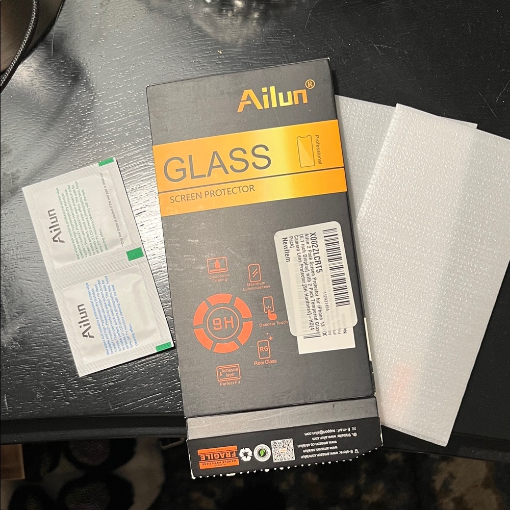 Ailun Black and Orange Screen Protector Kit for iPhone 13 2 pack